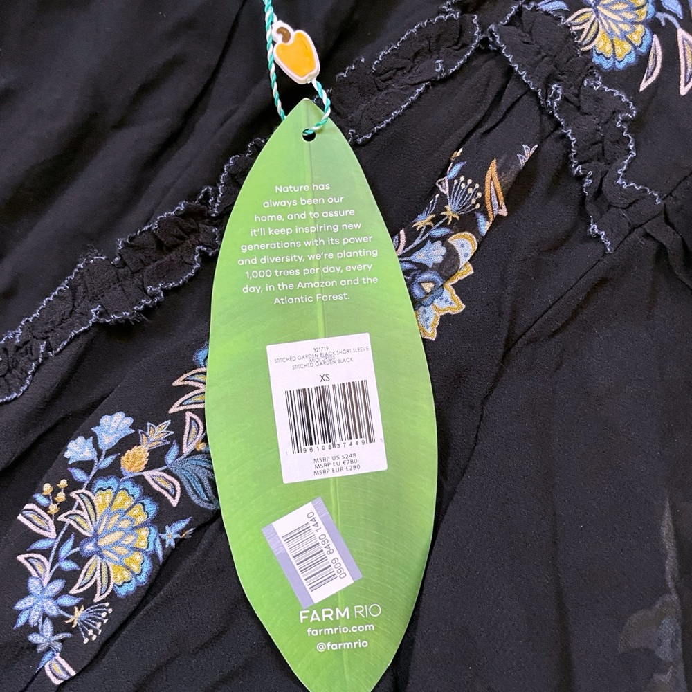 Farm Rio Garden Stitched Long Sleeve Button Front Mini Dress - Picture 7 of 12